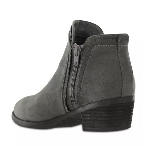 MIA Mabel ruffle Charcoal Gray Ankle Boots - Picture 3 of 10